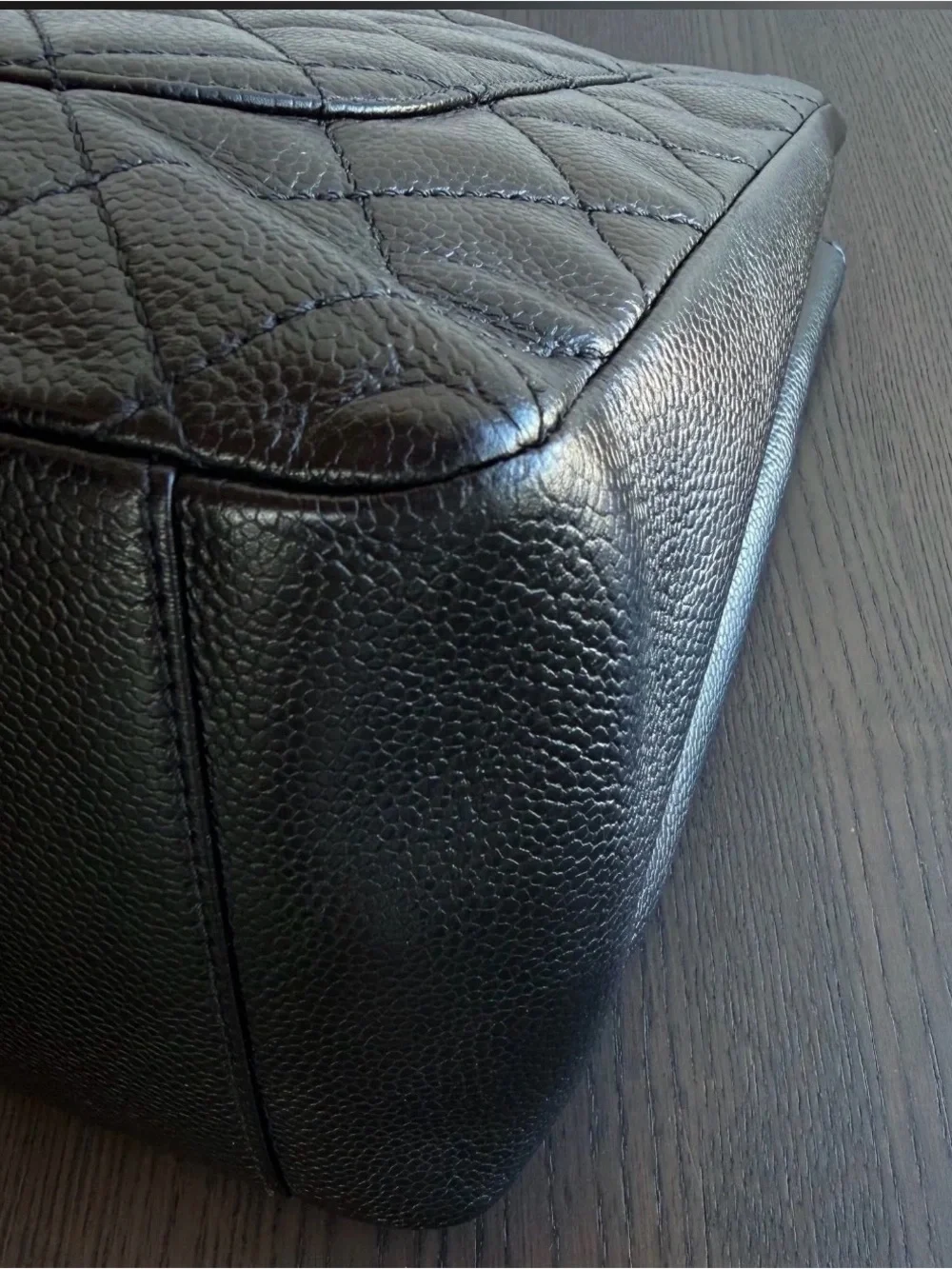 Chanel Black Quilted Caviar Leather Grand Shopping Tote - GST